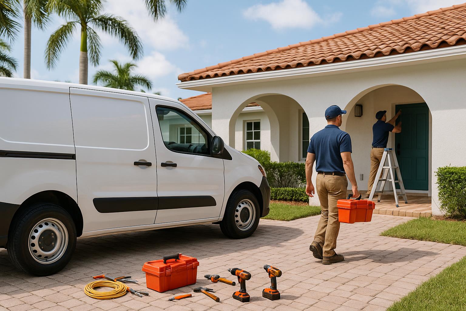 Room under renovation with tools and furniture.